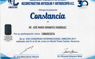 Constancia, XXII Congreso Internacional AMECRA 201